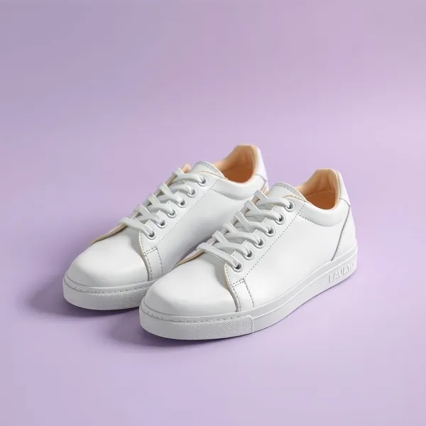 Tênis branco casual de couro
